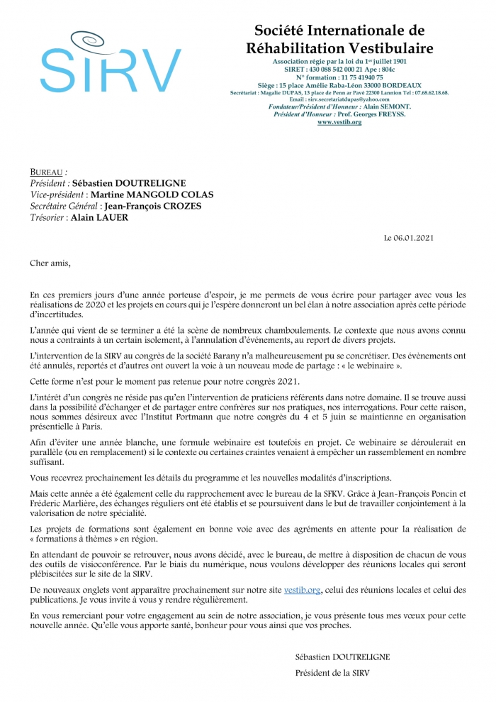 Les Voeux du Président 2021